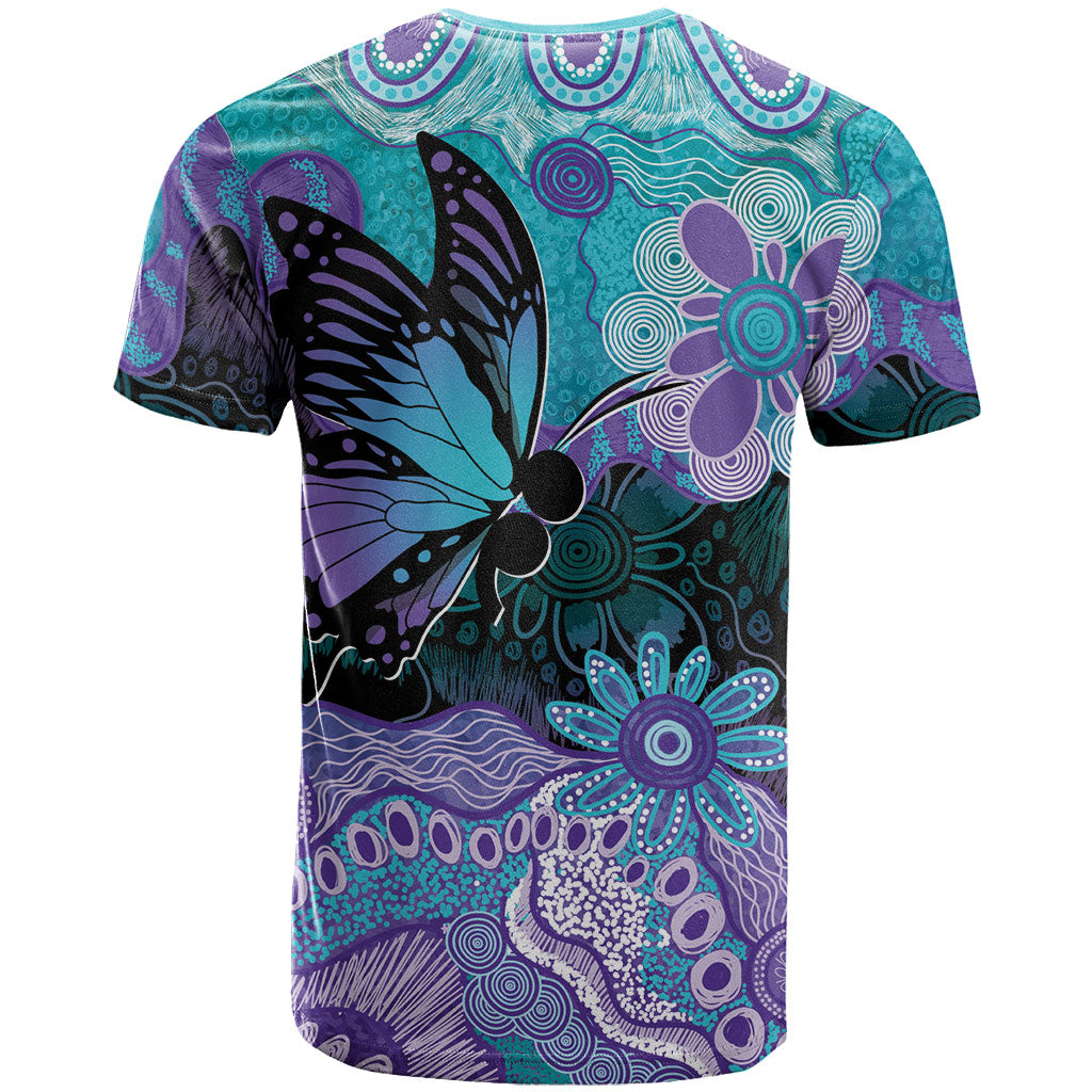 Australia Indigenous Teal Purple Contemporary Aboriginal Art T Shirt Hope Is Real