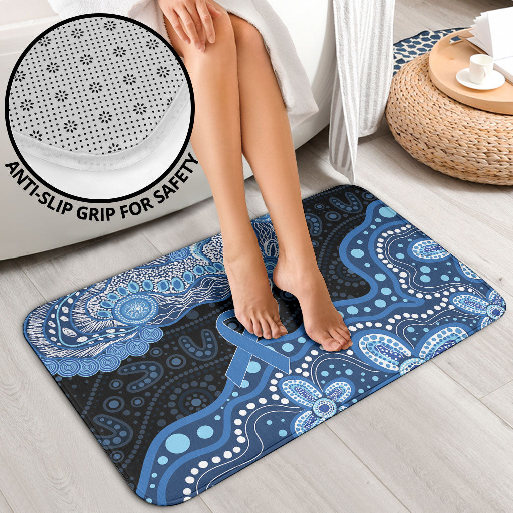 Prostate Cancer Month Aussie Indigenous Bathroom Set Blue Ribbon Aboriginal Arts