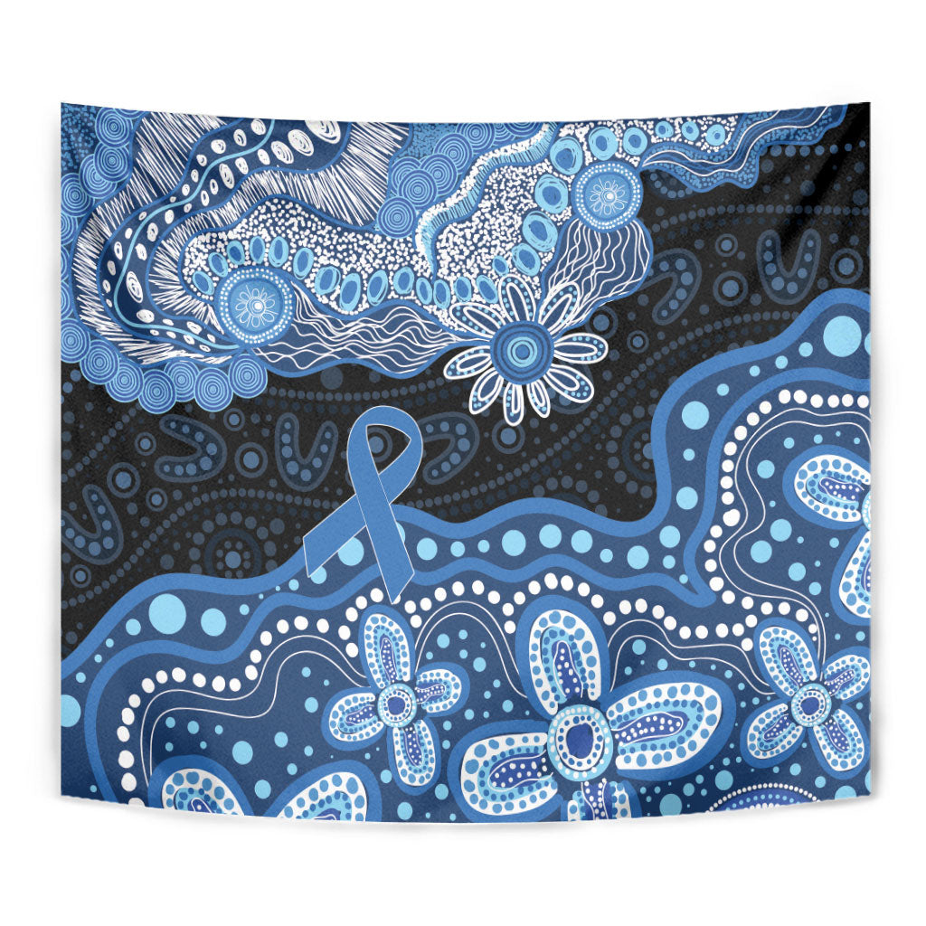 Prostate Cancer Month Aussie Indigenous Tapestry Blue Ribbon Aboriginal Arts