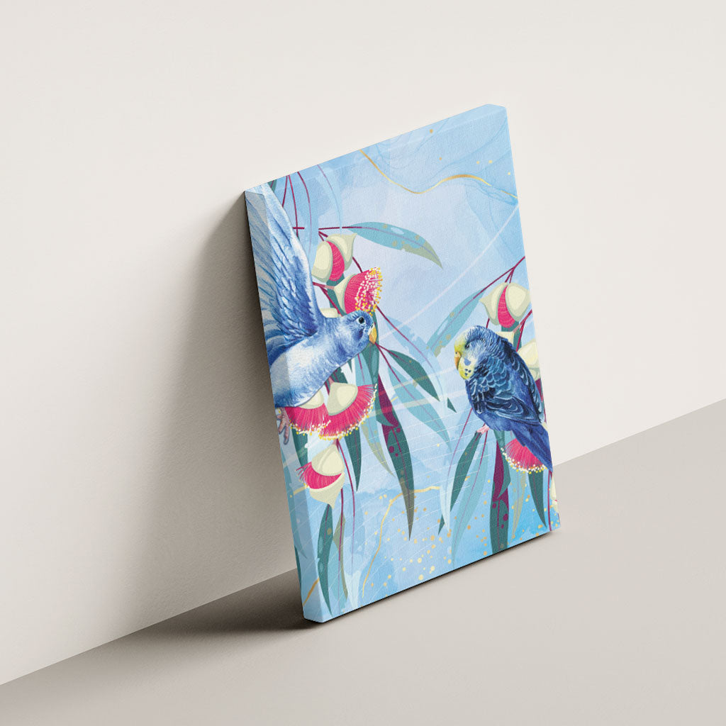 Australia Blue Budgie Marble Glaze Canvas Wall Art Cancer Prevention