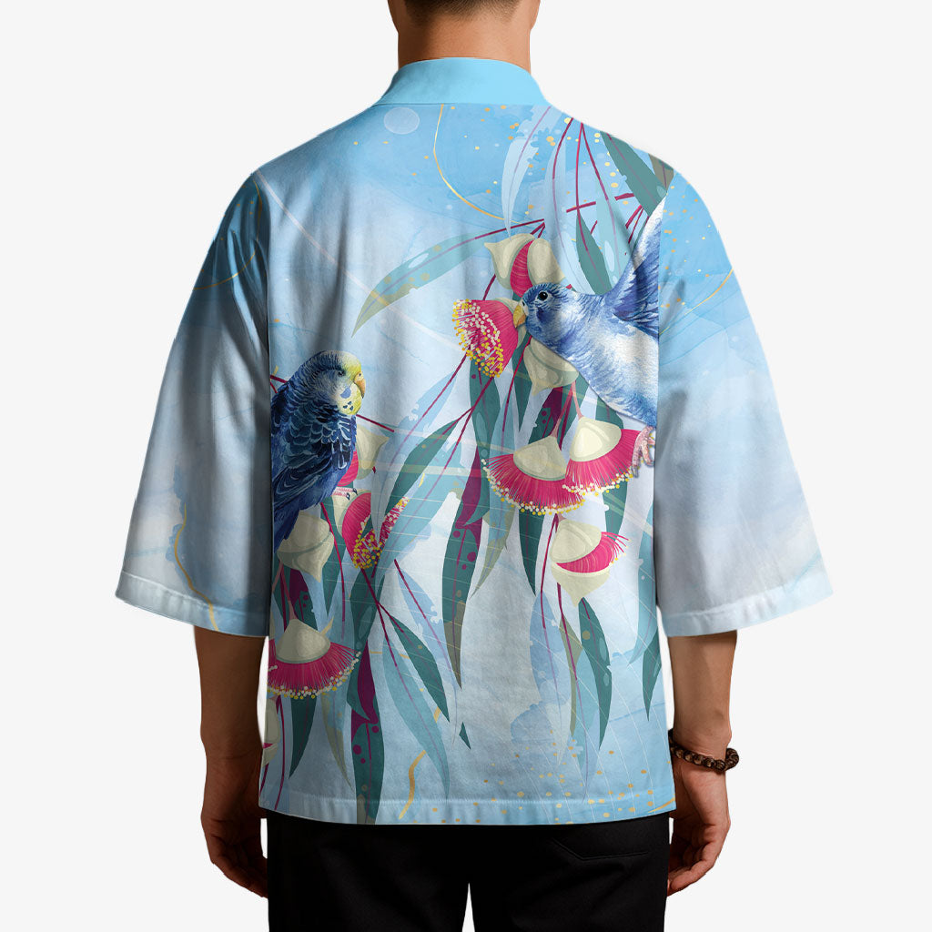 Australia Blue Budgie Marble Glaze Kimono Cancer Prevention