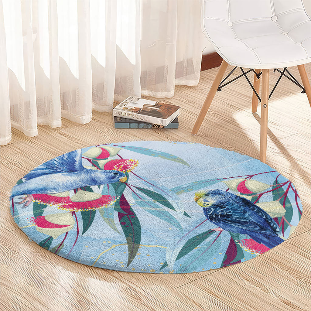 Australia Blue Budgie Marble Glaze Round Carpet Cancer Prevention