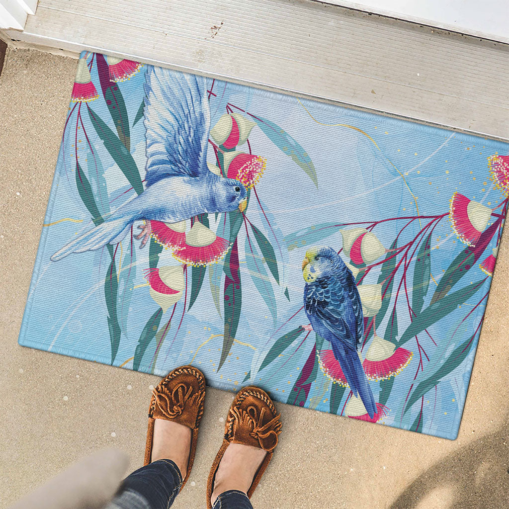 Australia Blue Budgie Marble Glaze Rubber Doormat Cancer Prevention