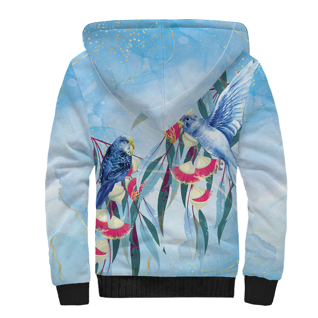 Australia Blue Budgie Marble Glaze Sherpa Hoodie Cancer Prevention