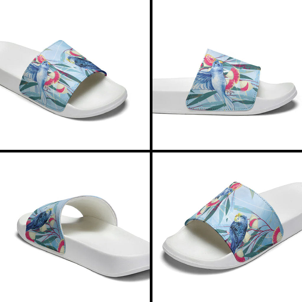 Australia Blue Budgie Marble Glaze Slide Sandals Cancer Prevention