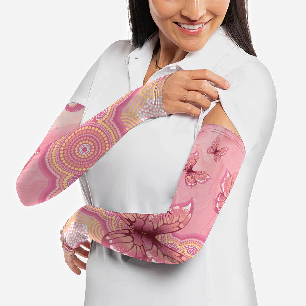 Dreamy Butterfly Collar Australia Breast Cancer Pink Arm Sleeves Indigenous Art