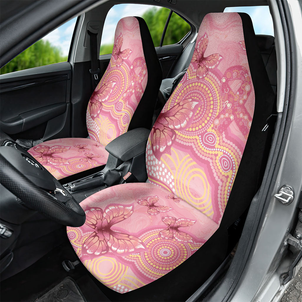 Dreamy Butterfly Collar Australia Breast Cancer Pink Car Seat Cover Indigenous Art