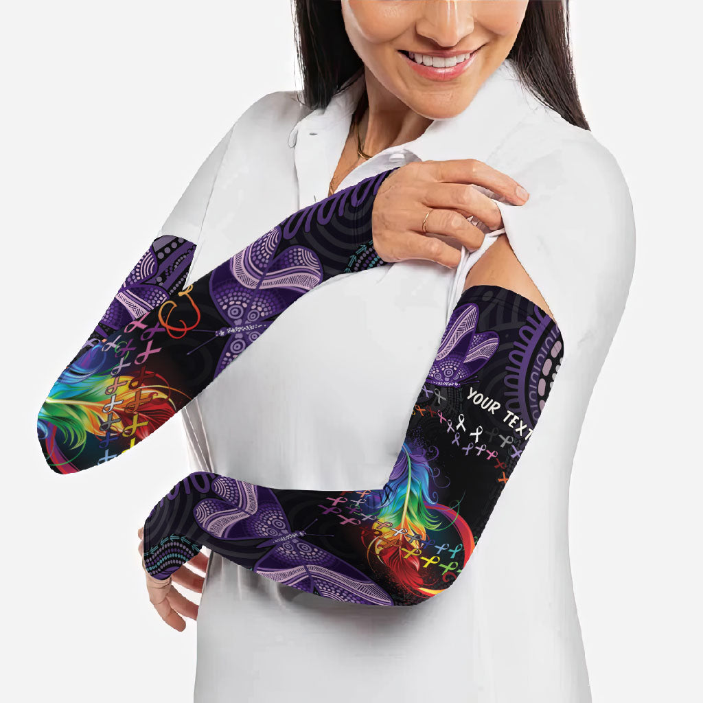 Australia Aboriginal Dot Arts Personalized Arm Sleeves Fight Cancer In All Colors