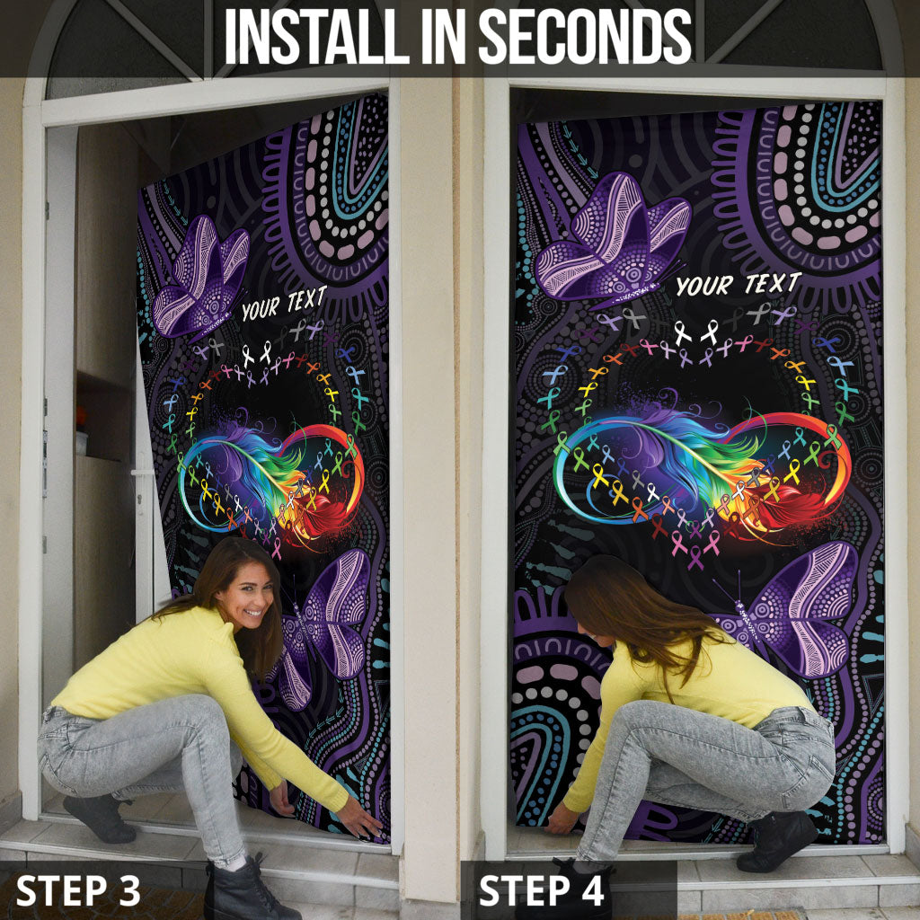 Australia Aboriginal Dot Arts Personalized Door Cover Fight Cancer In All Colors