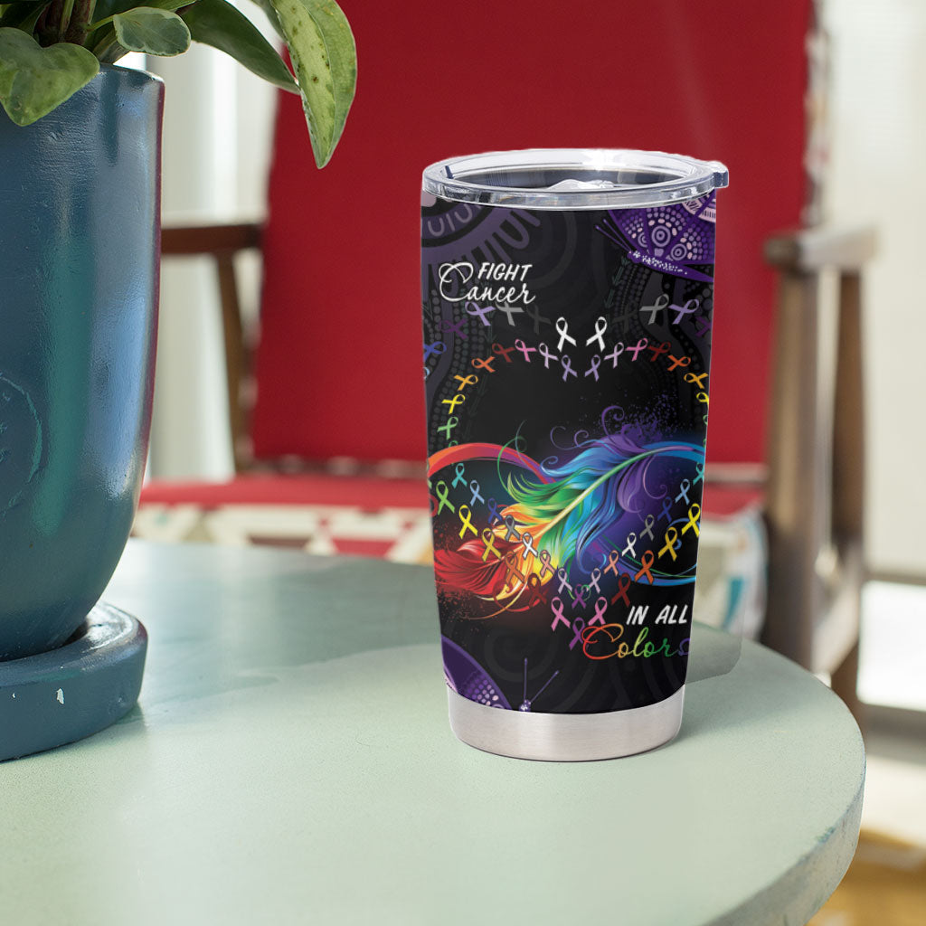 Australia Aboriginal Dot Arts Personalized Tumbler Cup Fight Cancer In All Colors