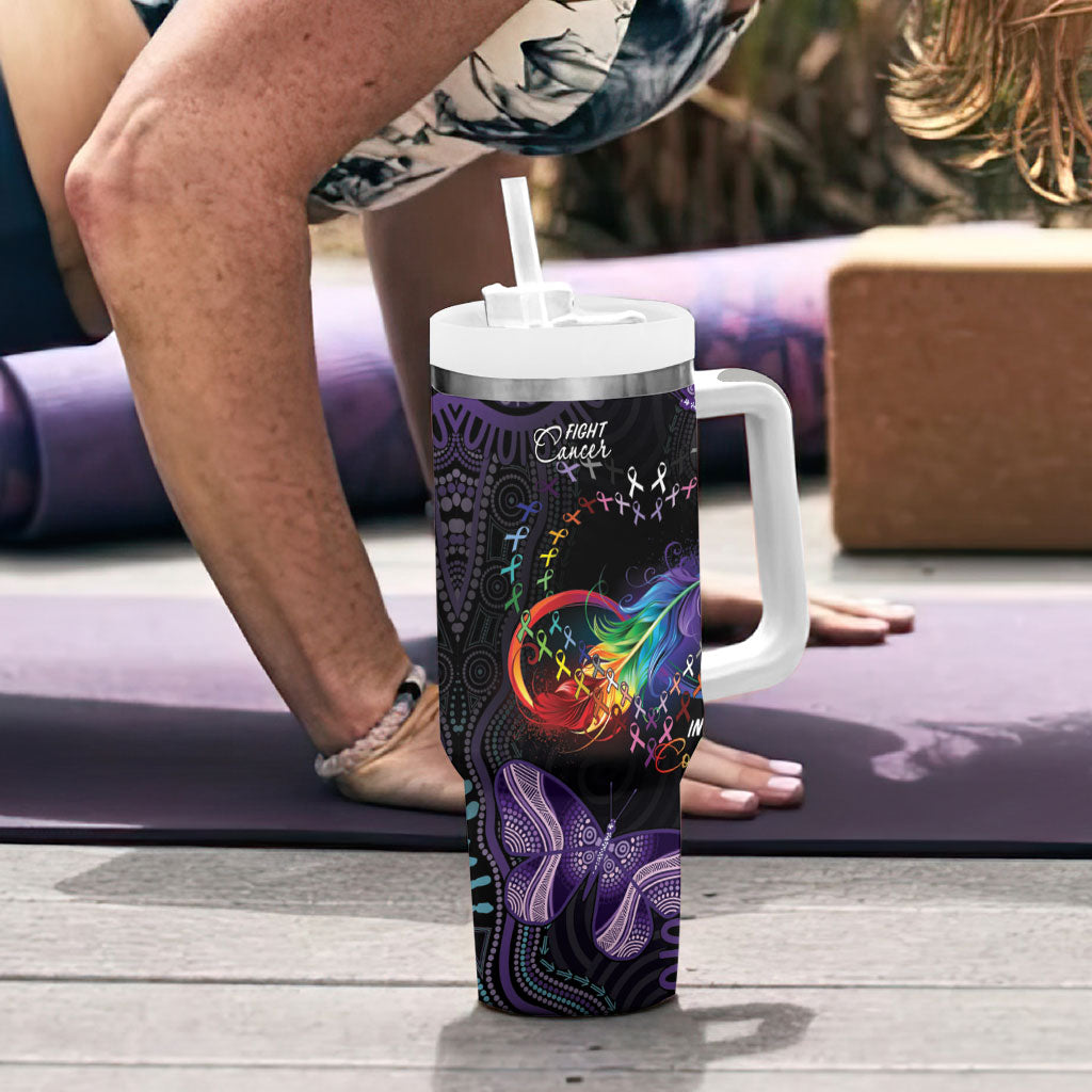 Australia Aboriginal Dot Arts Personalized Tumbler With Handle Fight Cancer In All Colors