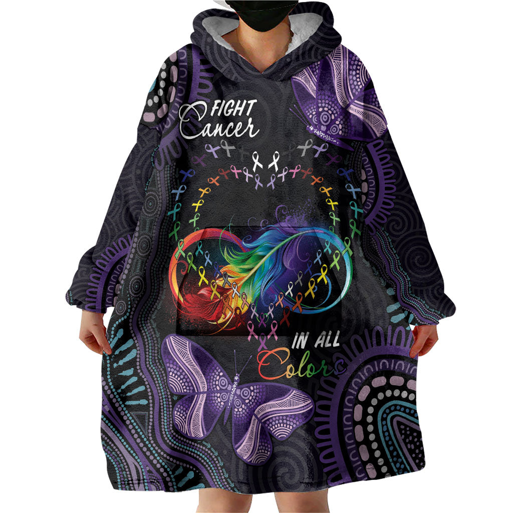 Australia Aboriginal Dot Arts Personalized Wearable Blanket Hoodie Fight Cancer In All Colors