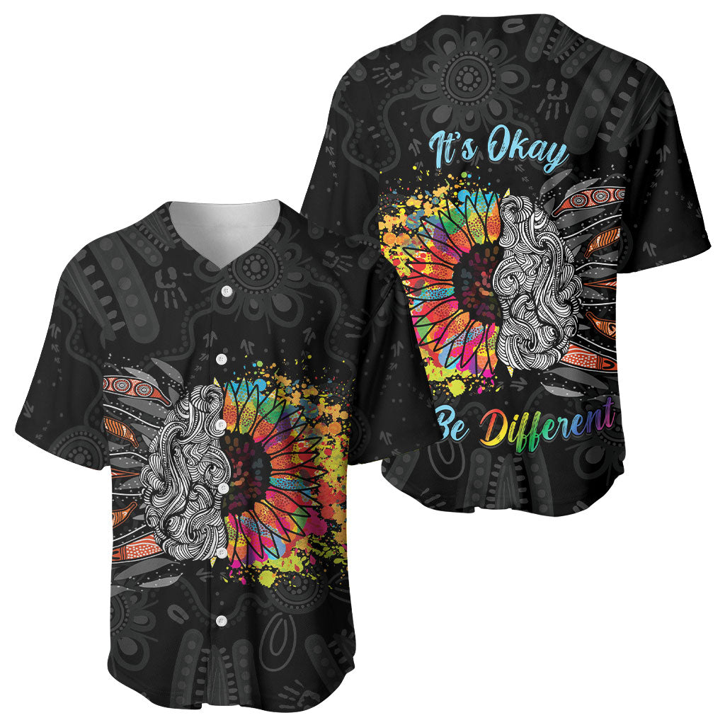 Australia Aboriginal Baseball Jersey Autism It's Okay To Be Different