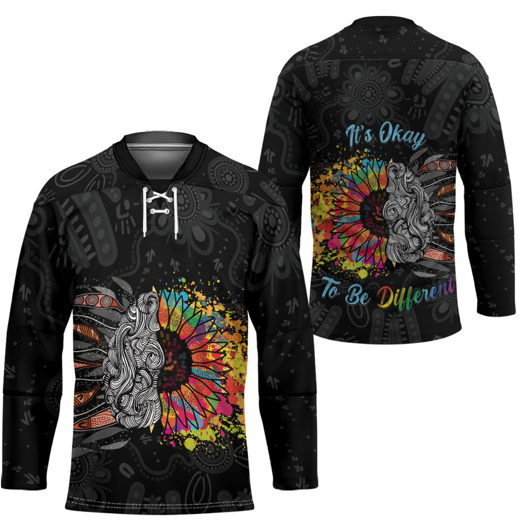 Australia Aboriginal Hockey Jersey Autism It's Okay To Be Different