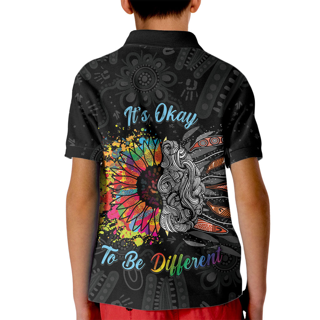 Australia Aboriginal Kid Polo Shirt Autism It's Okay To Be Different