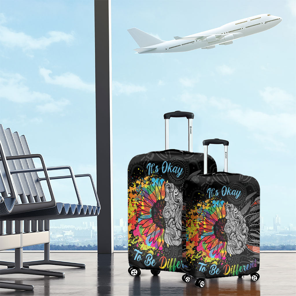 Australia Aboriginal Luggage Cover Autism It's Okay To Be Different
