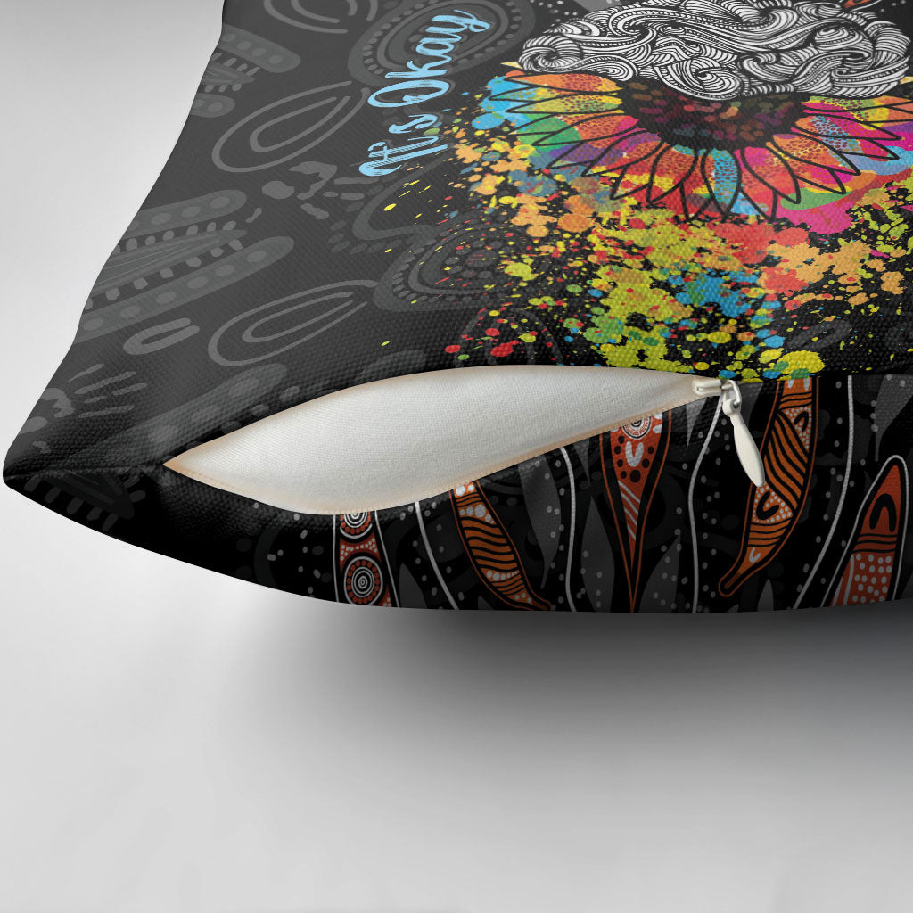 Australia Aboriginal Pillow Cover Autism It's Okay To Be Different