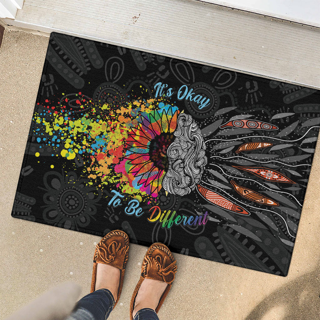 Australia Aboriginal Rubber Doormat Autism It's Okay To Be Different