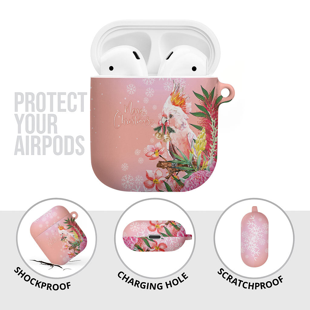 Australia Christmas Pink Cockatoo with Banksia AirPods Case Coral Pink