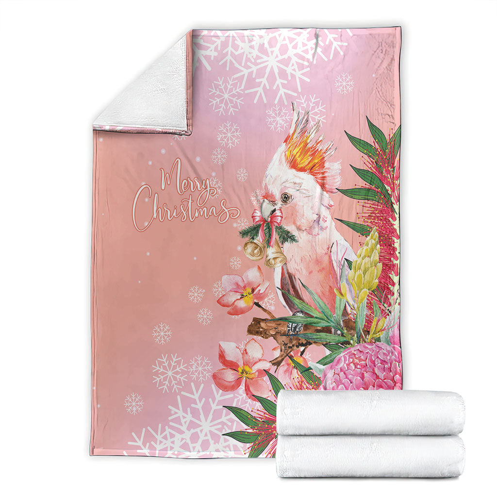 Australia Christmas Pink Cockatoo with Banksia Blanket Coral Pink