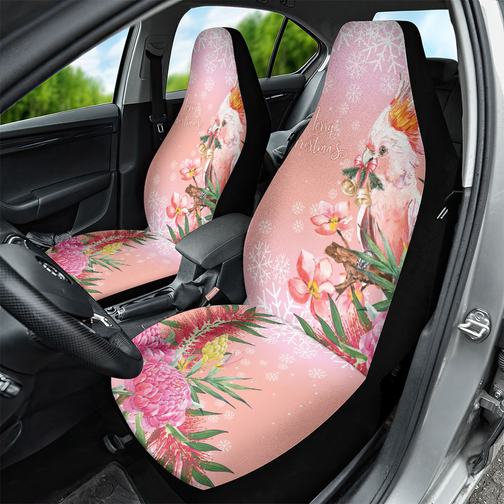 Australia Christmas Pink Cockatoo with Banksia Car Seat Cover Coral Pink