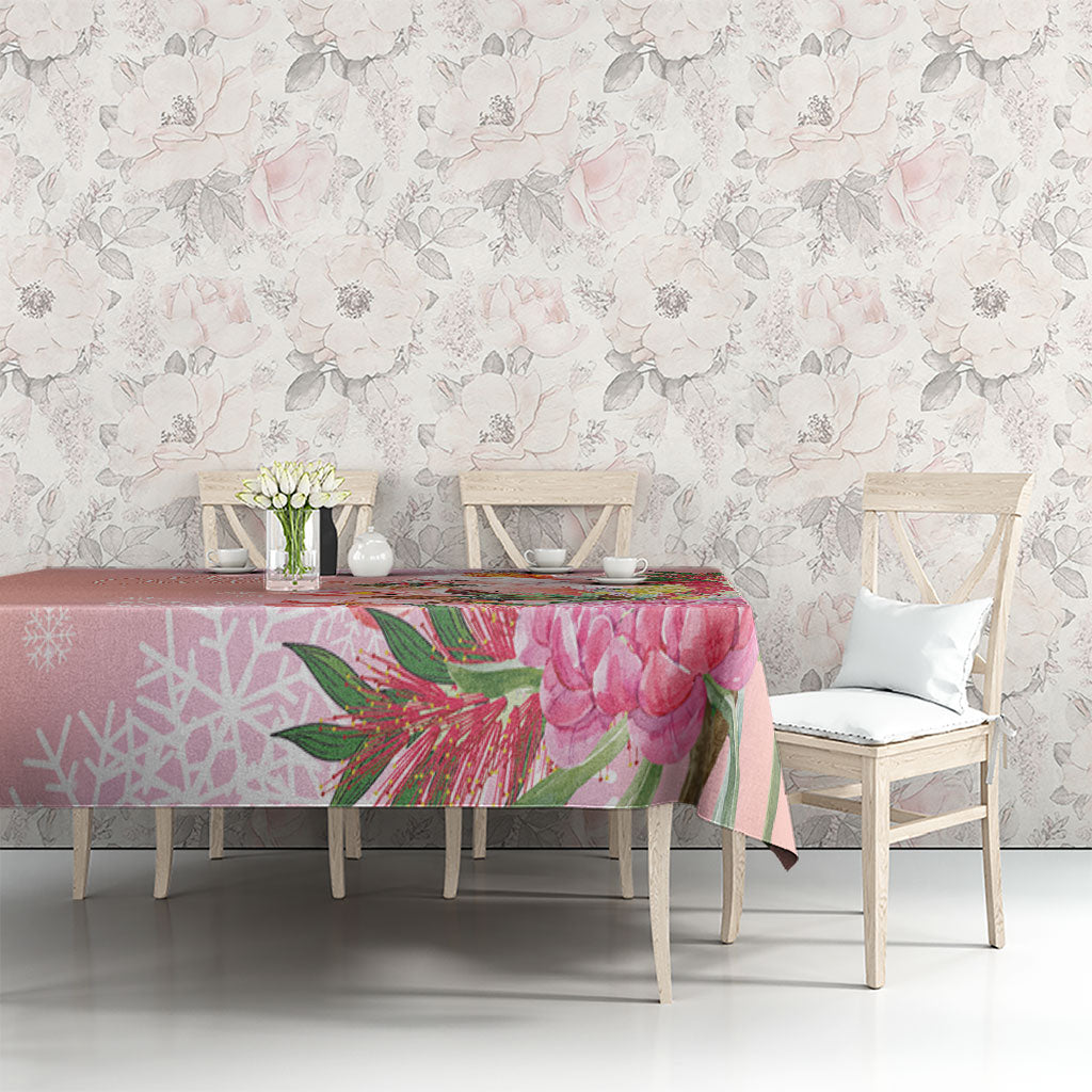 Australia Christmas Pink Cockatoo with Banksia Tablecloth Coral Pink