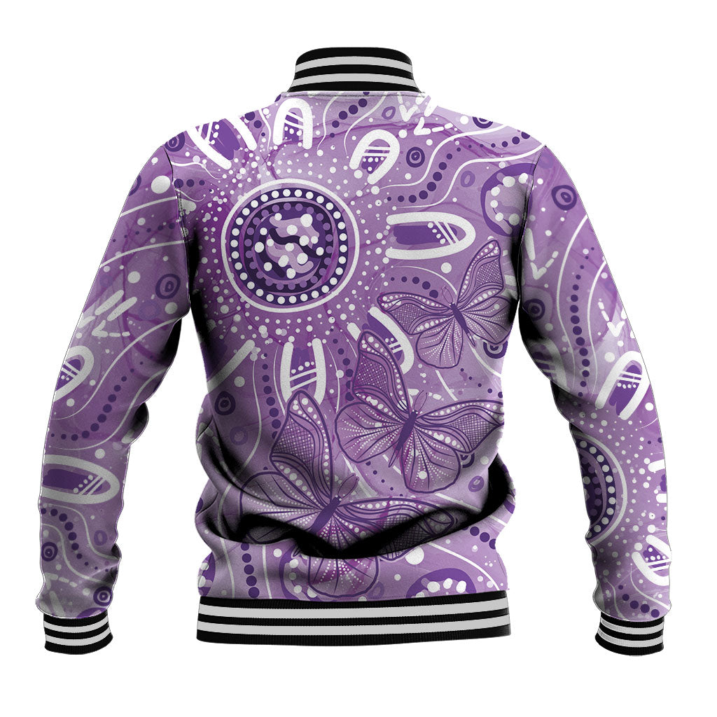 Australia Epilepsy Month Indigenous Baseball Jacket Butterfly Aboriginal Art