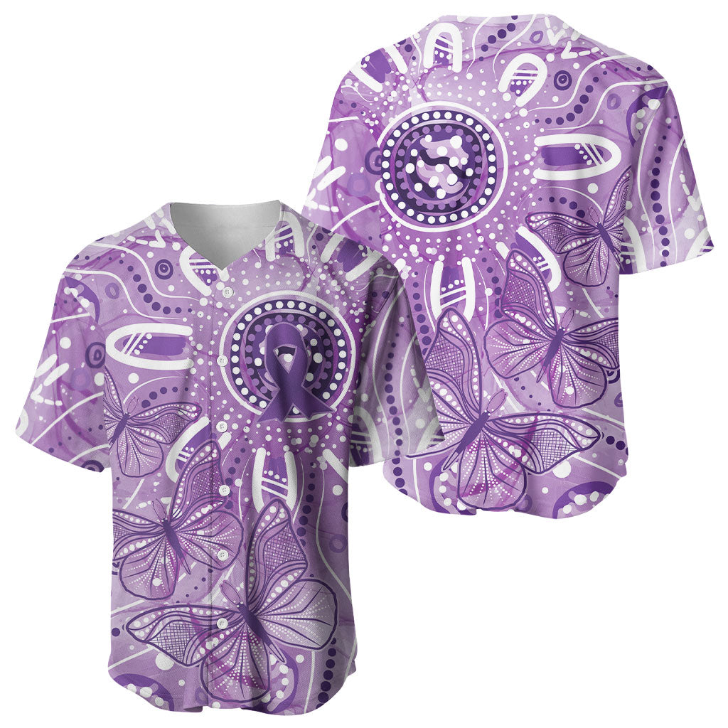 Australia Epilepsy Month Indigenous Baseball Jersey Butterfly Aboriginal Art