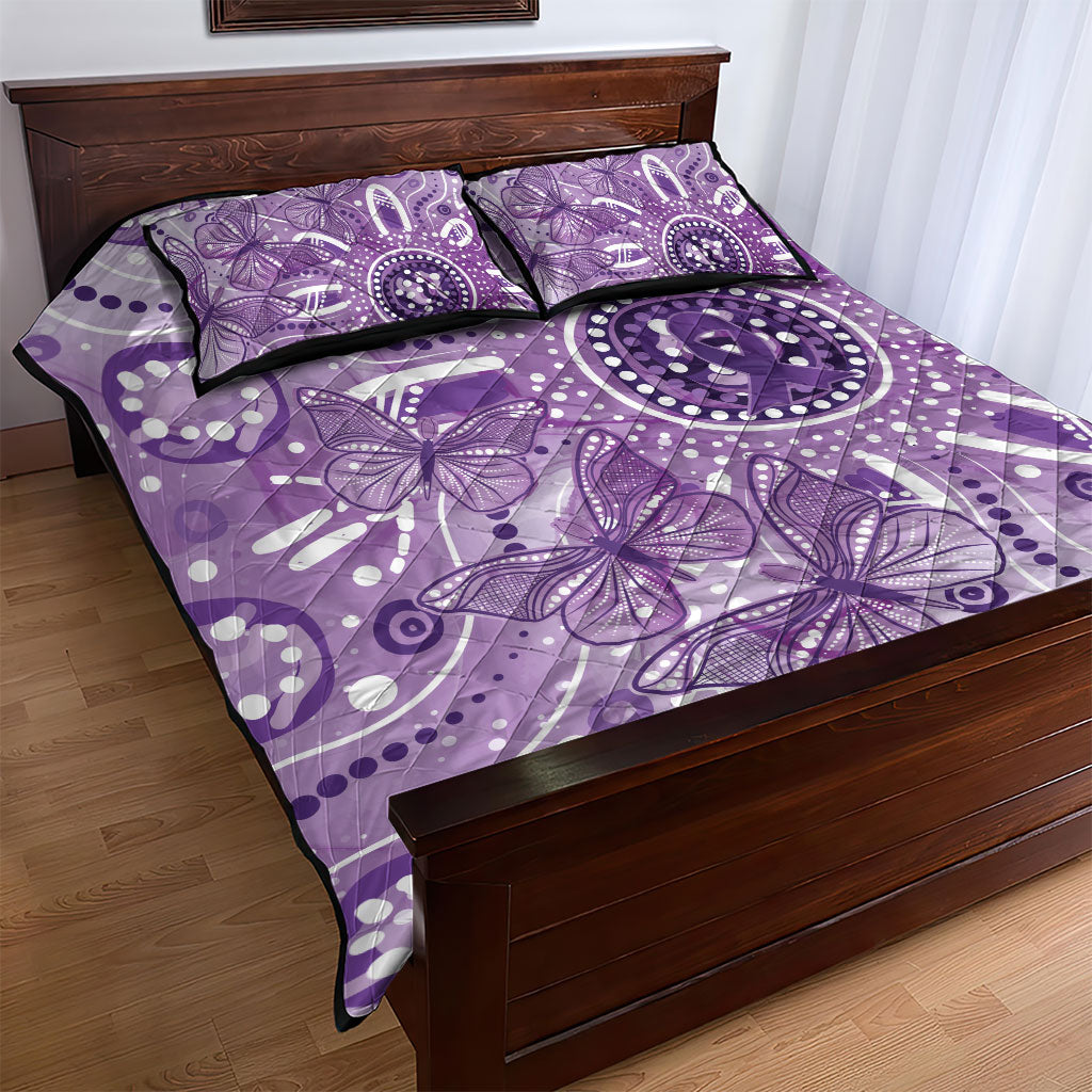 Australia Epilepsy Month Indigenous Quilt Bed Set Butterfly Aboriginal Art