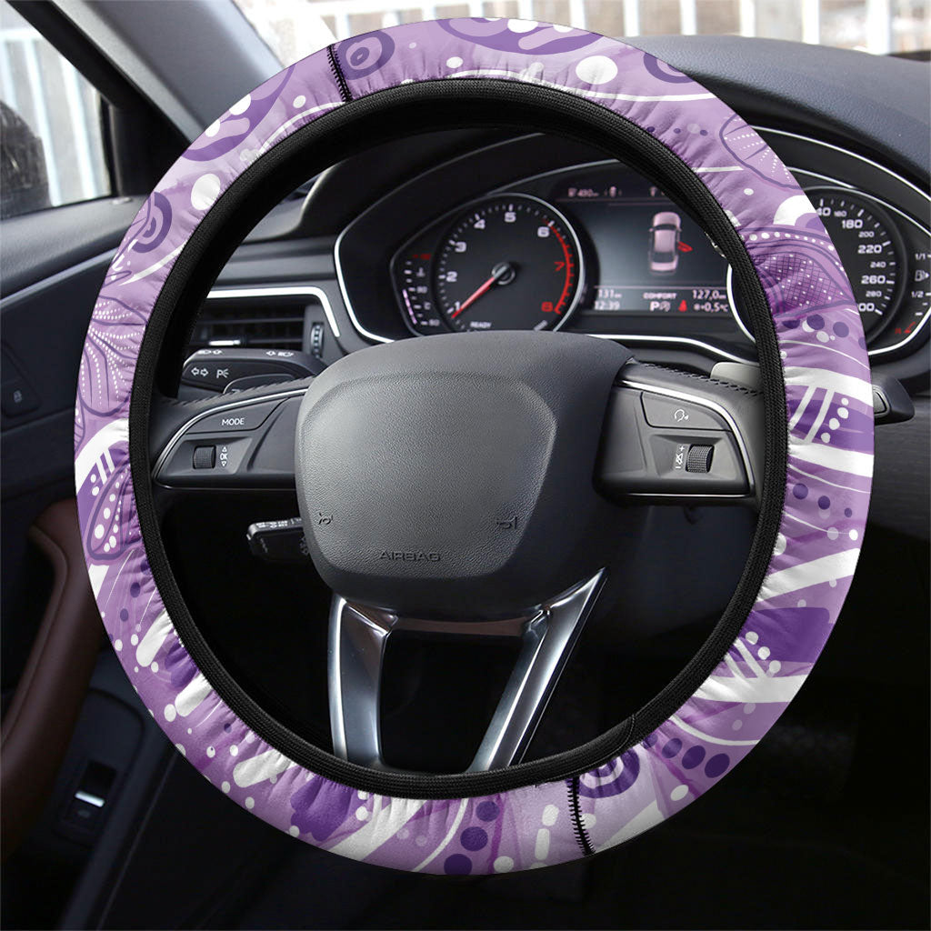 Australia Epilepsy Month Indigenous Steering Wheel Cover Butterfly Aboriginal Art
