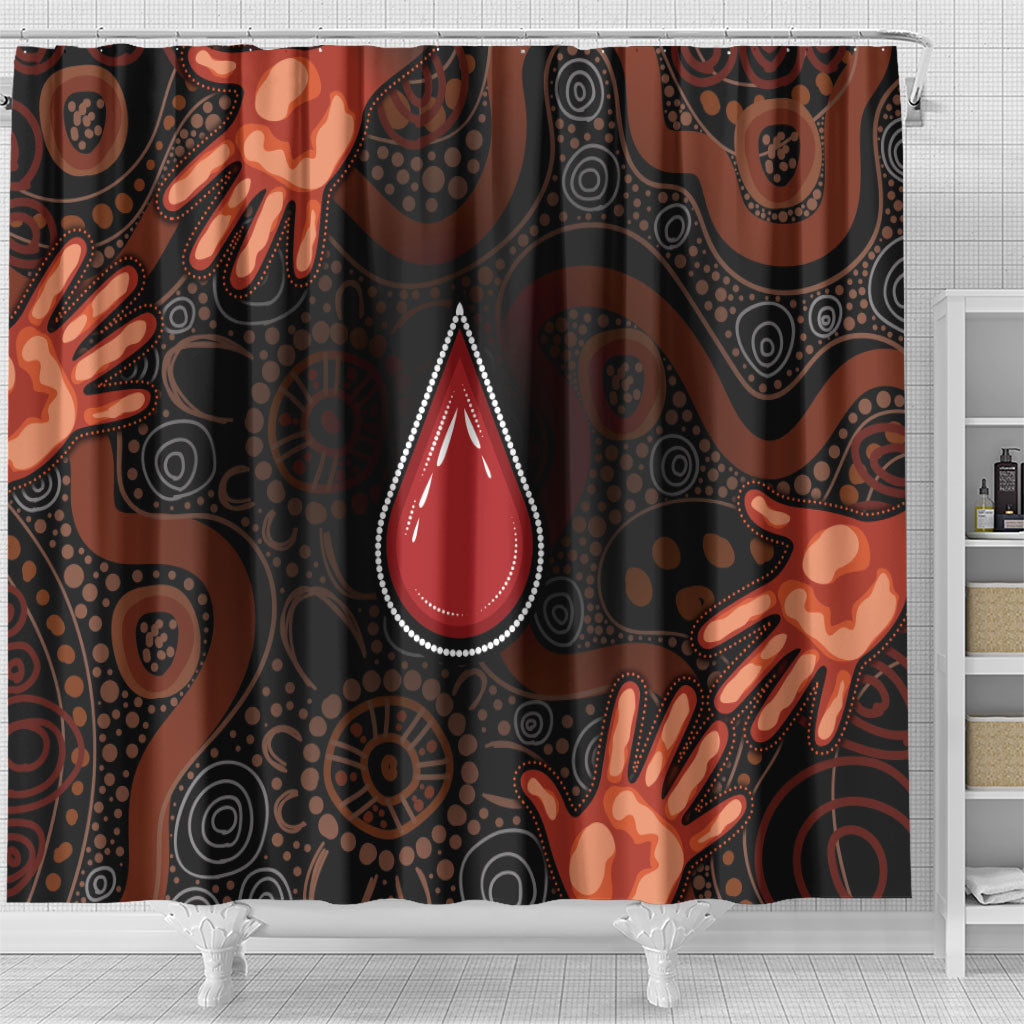 Australia Indigenous Leukemia Prevention Shower Curtain Aboriginal Dot Arts