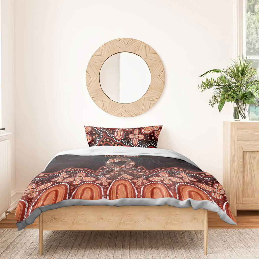 Australia Indigenous Personalized Bedding Set Fight Leukemia Orange Ribbons