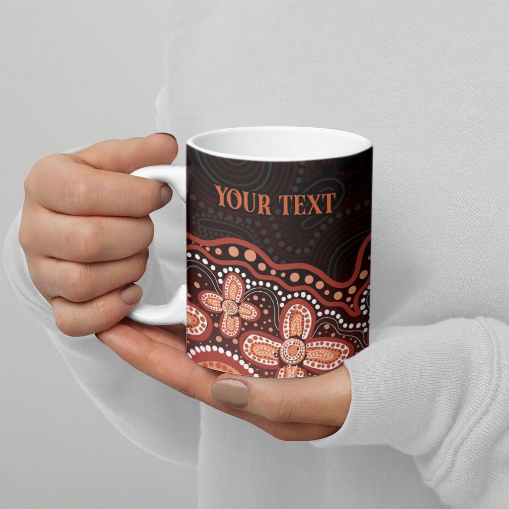 Australia Indigenous Personalized Ceramic Mug Fight Leukemia Orange Ribbons