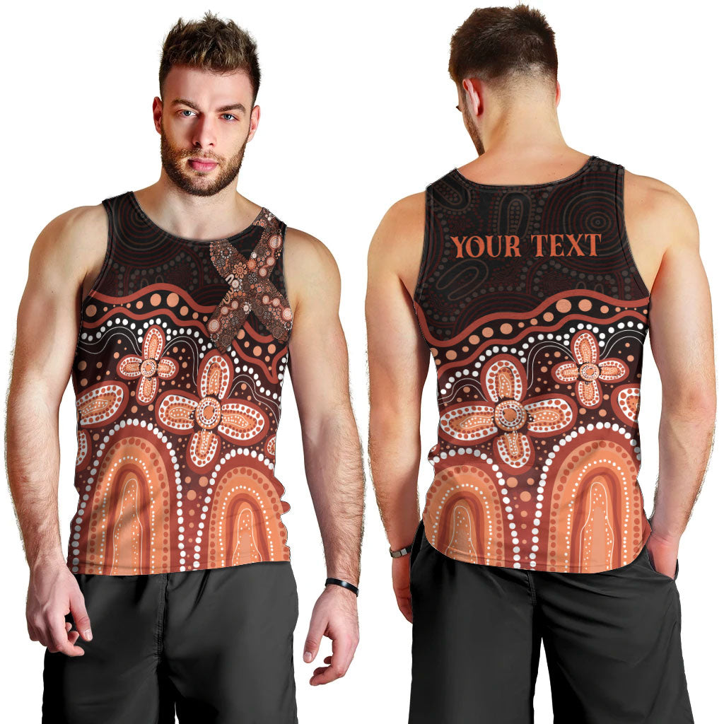 Australia Indigenous Personalized Men Tank Top Fight Leukemia Orange Ribbons