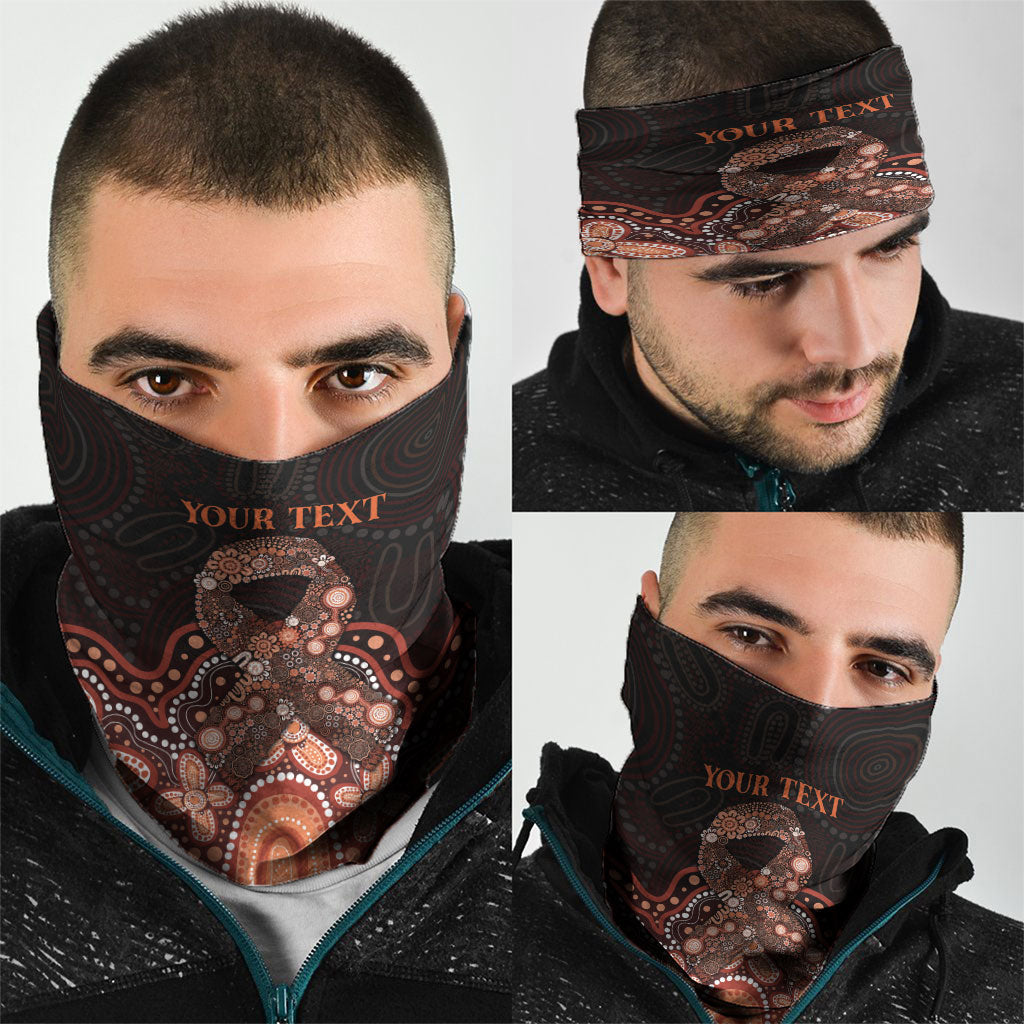 Australia Indigenous Personalized Neck Gaiter Fight Leukemia Orange Ribbons