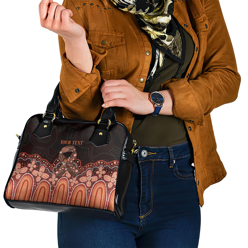 Australia Indigenous Personalized Shoulder Handbag Fight Leukemia Orange Ribbons