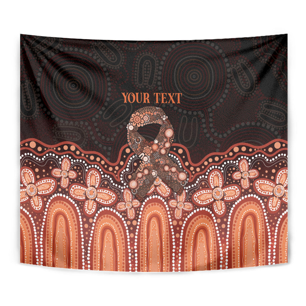 Australia Indigenous Personalized Tapestry Fight Leukemia Orange Ribbons