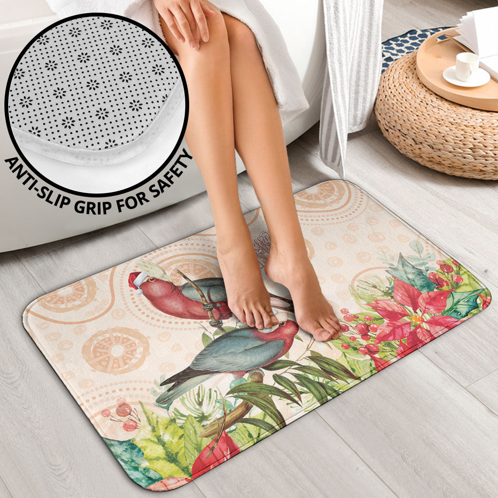 Merry Christmas Aussie Aboriginal Bathroom Set Rosebreasted Cockatoo Pastel