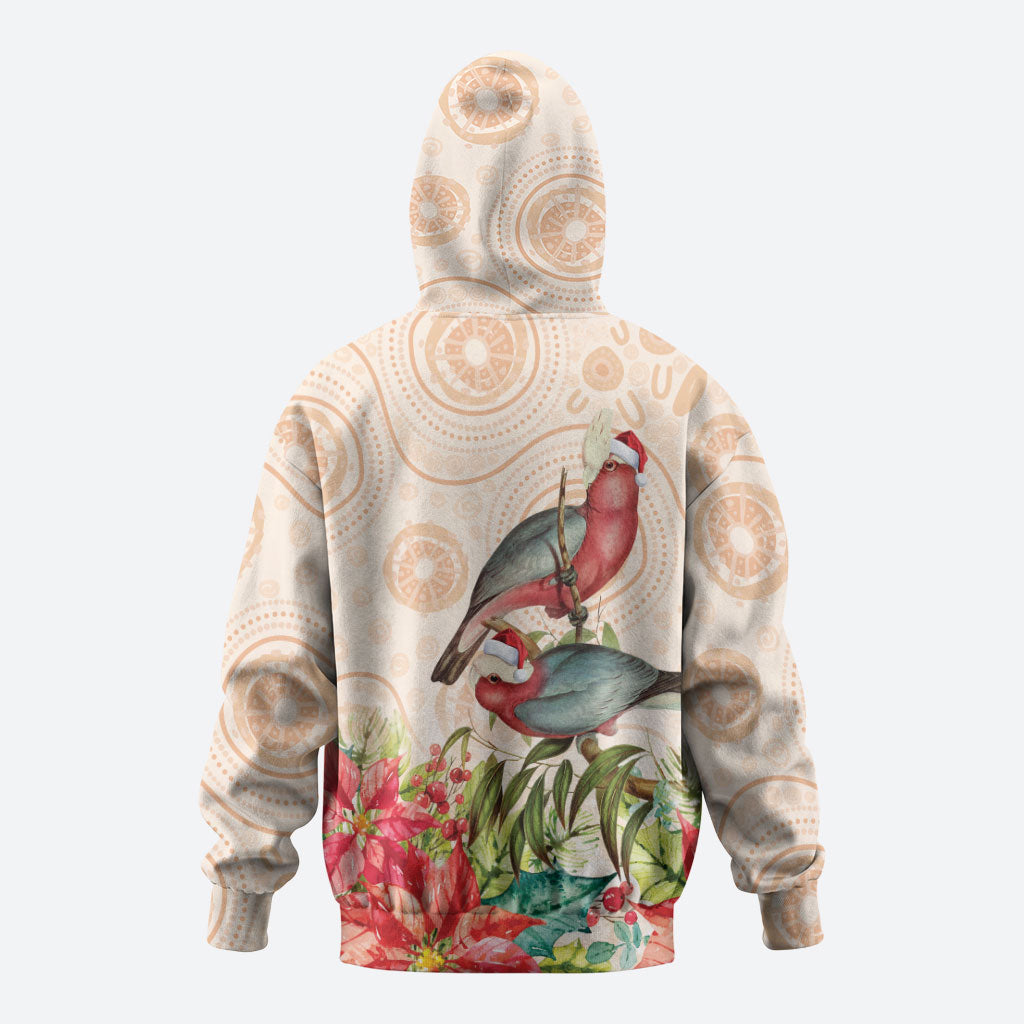 Merry Christmas Aussie Aboriginal Hoodie Rosebreasted Cockatoo Pastel