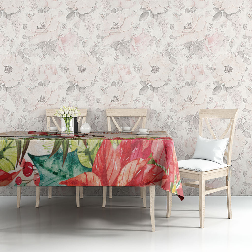 Merry Christmas Aussie Aboriginal Tablecloth Rosebreasted Cockatoo Pastel