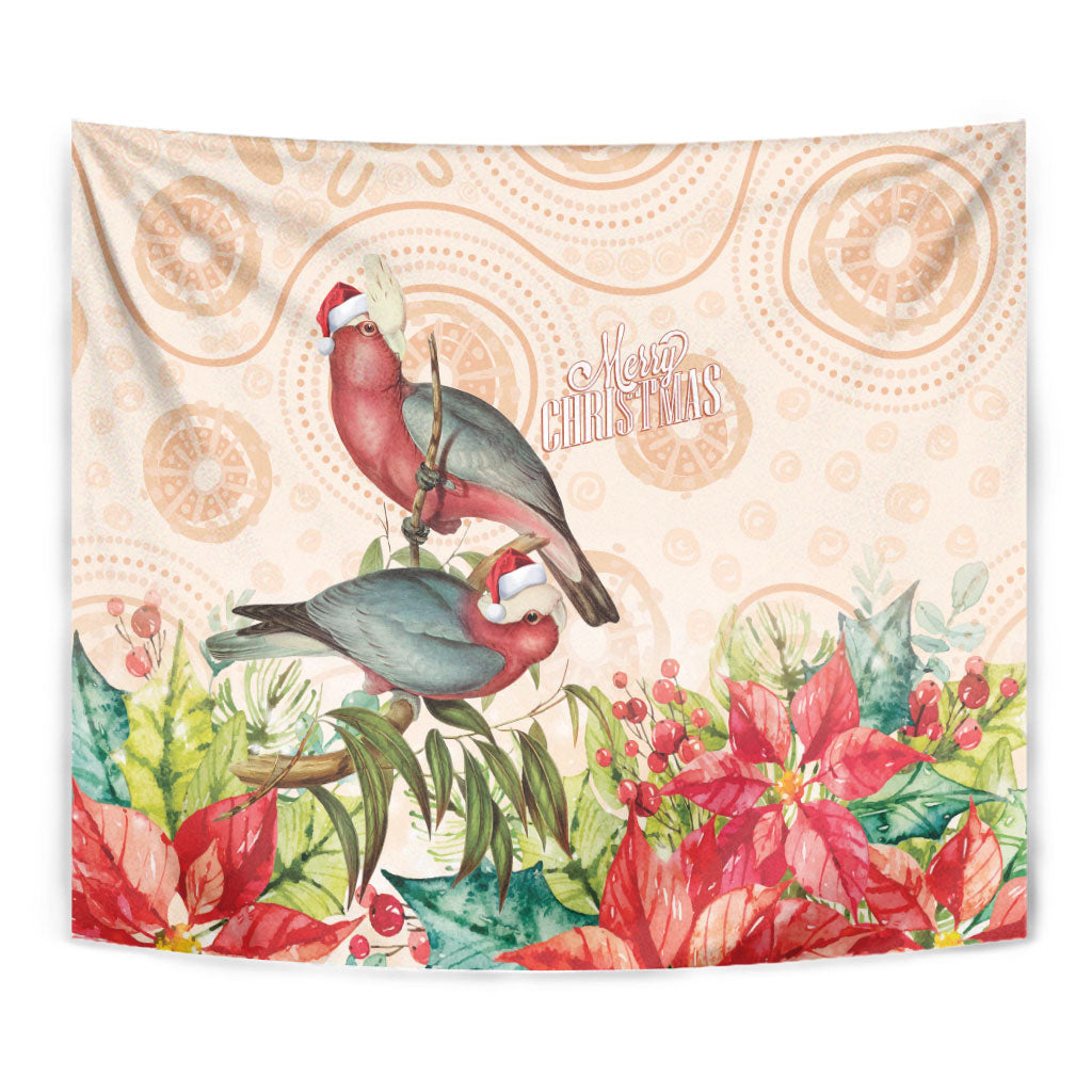 Merry Christmas Aussie Aboriginal Tapestry Rosebreasted Cockatoo Pastel