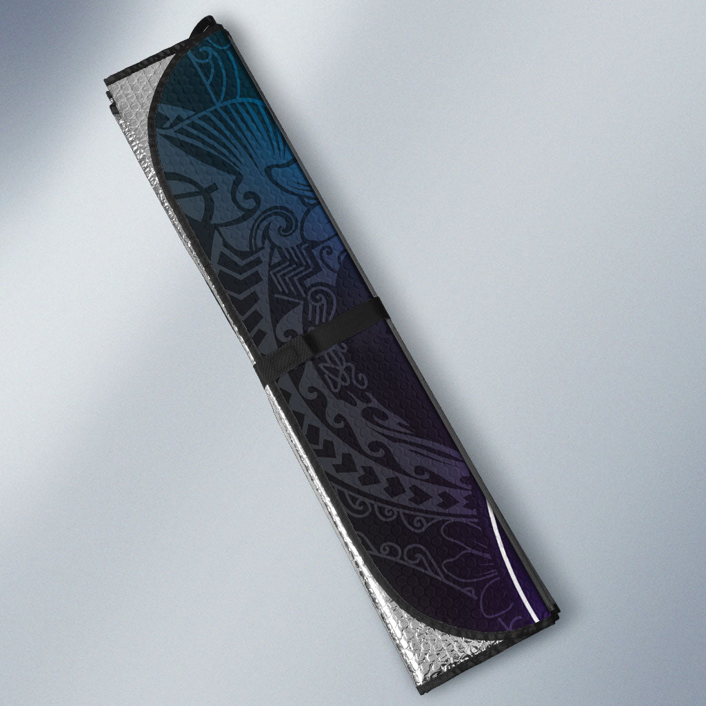 Aloha Hawaii Turtle Auto Sun Shade Teal Purple Ribbon