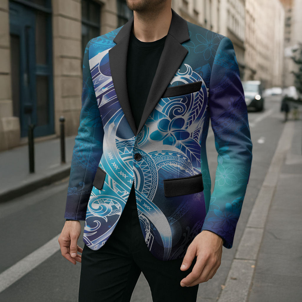 Aloha Hawaii Turtle Blazer Teal Purple Ribbon