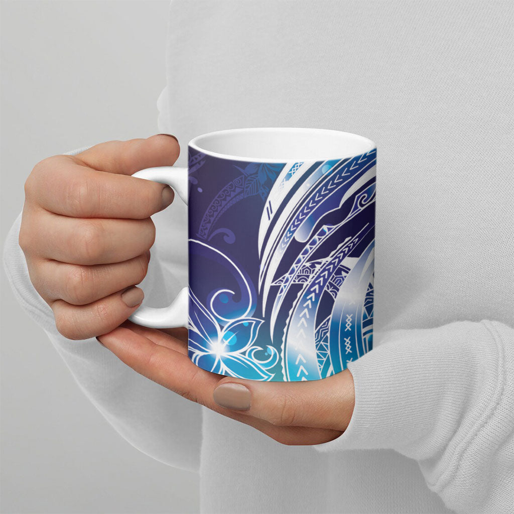 Aloha Hawaii Turtle Ceramic Mug Teal Purple Ribbon