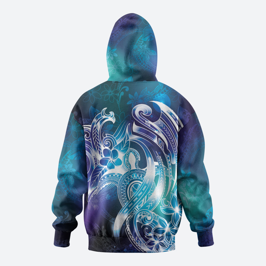 Aloha Hawaii Turtle Hoodie Teal Purple Ribbon