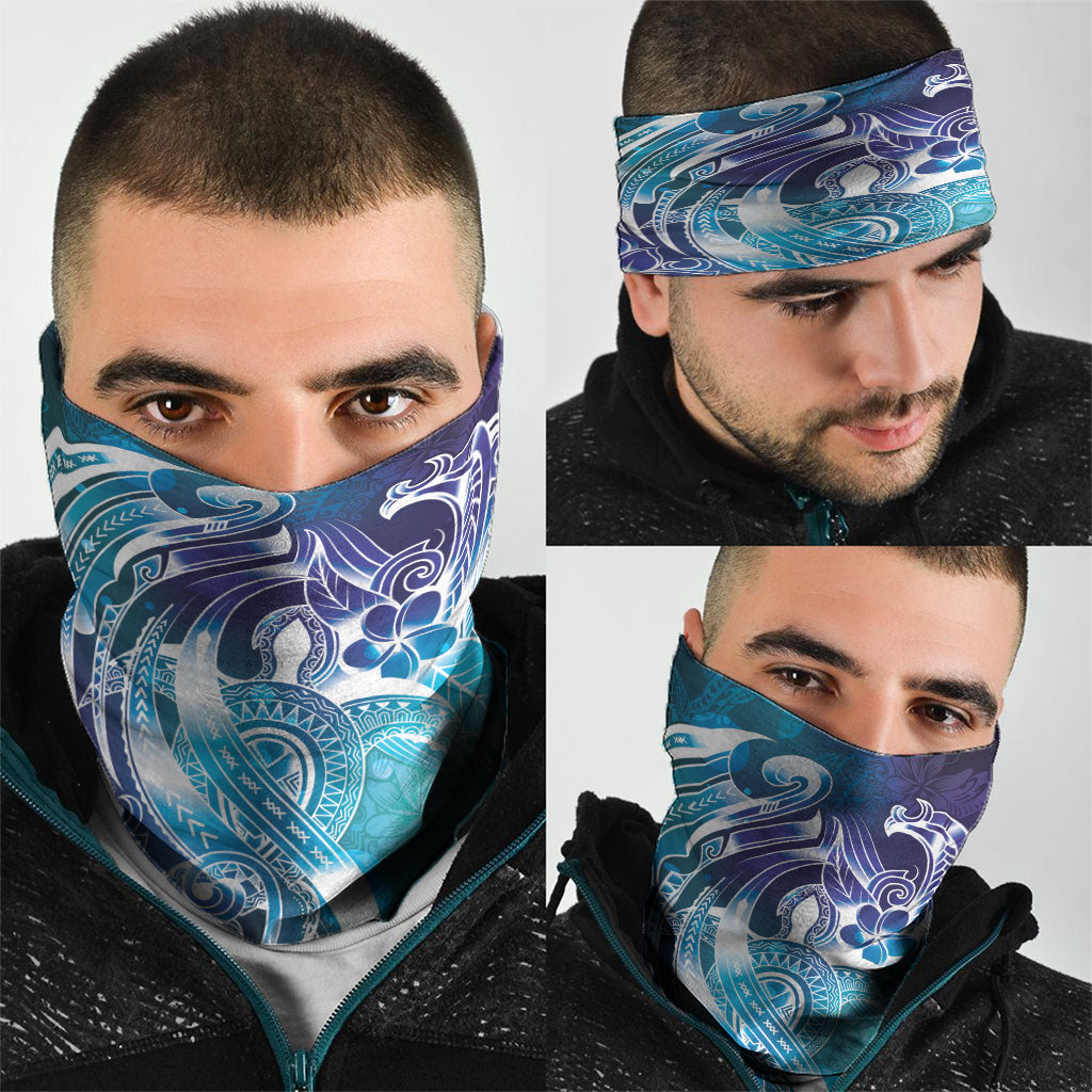 Aloha Hawaii Turtle Neck Gaiter Teal Purple Ribbon