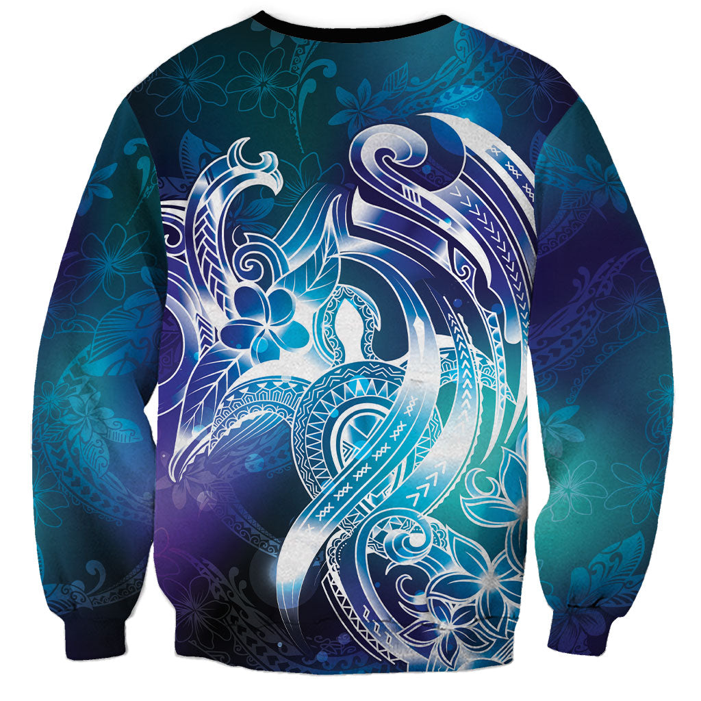 Aloha Hawaii Turtle Sweatshirt Teal Purple Ribbon