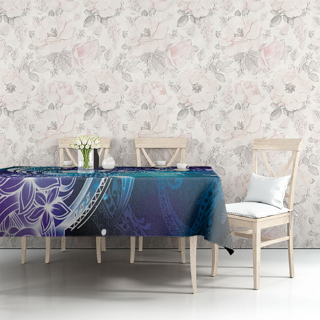 Aloha Hawaii Turtle Tablecloth Teal Purple Ribbon