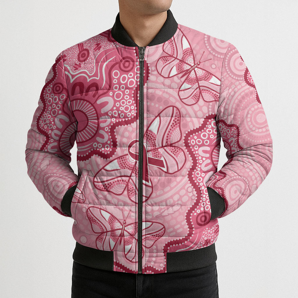 Australia Indigenous Mother's Day Bomber Puffer Jacket Breast Cancer Survivor