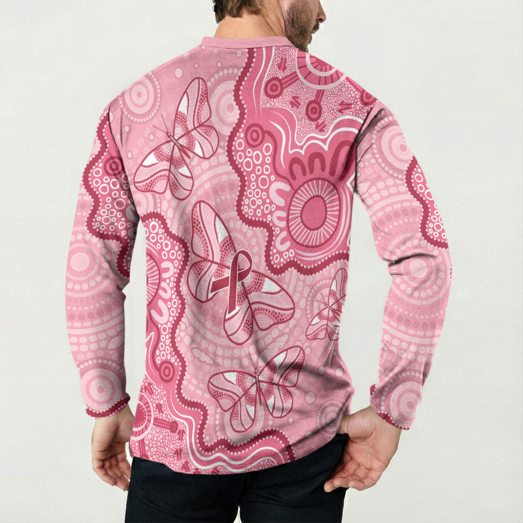 Australia Indigenous Mother's Day Button Sweatshirt Breast Cancer Survivor